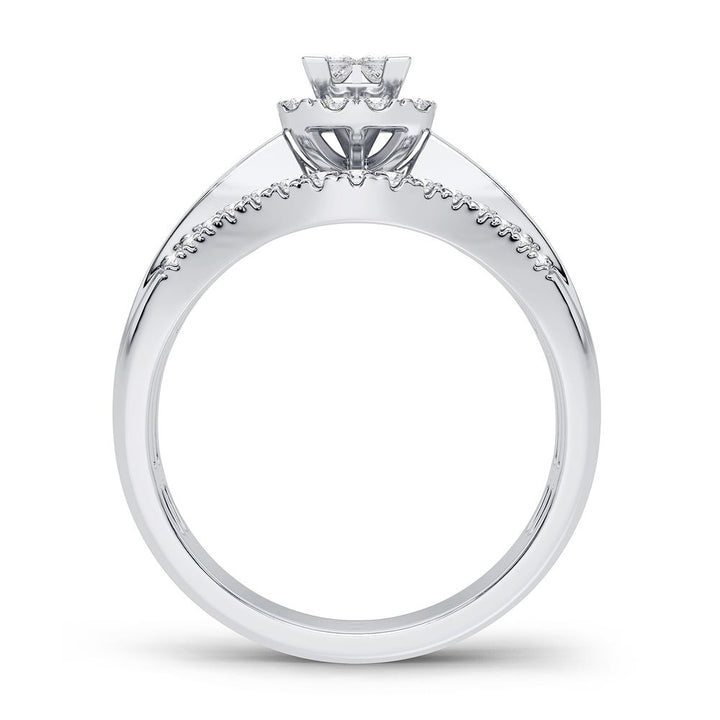 Brilliant 14k White Gold 1CT Lab Diamond Engagement Ring