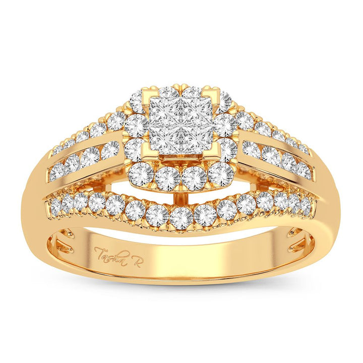 Brilliant 14k Yellow Gold 1CT Lab Diamond Womens Ring