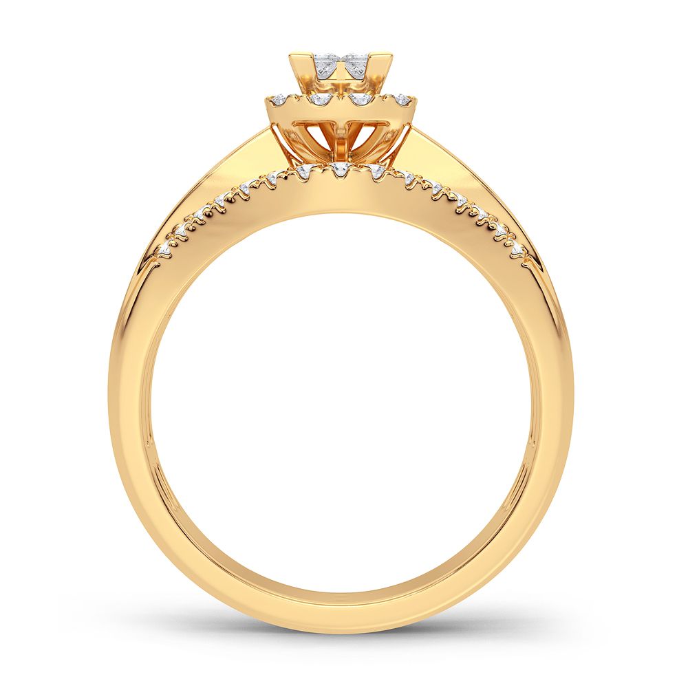 Brilliant 14k Yellow Gold 1CT Lab Diamond Womens Ring