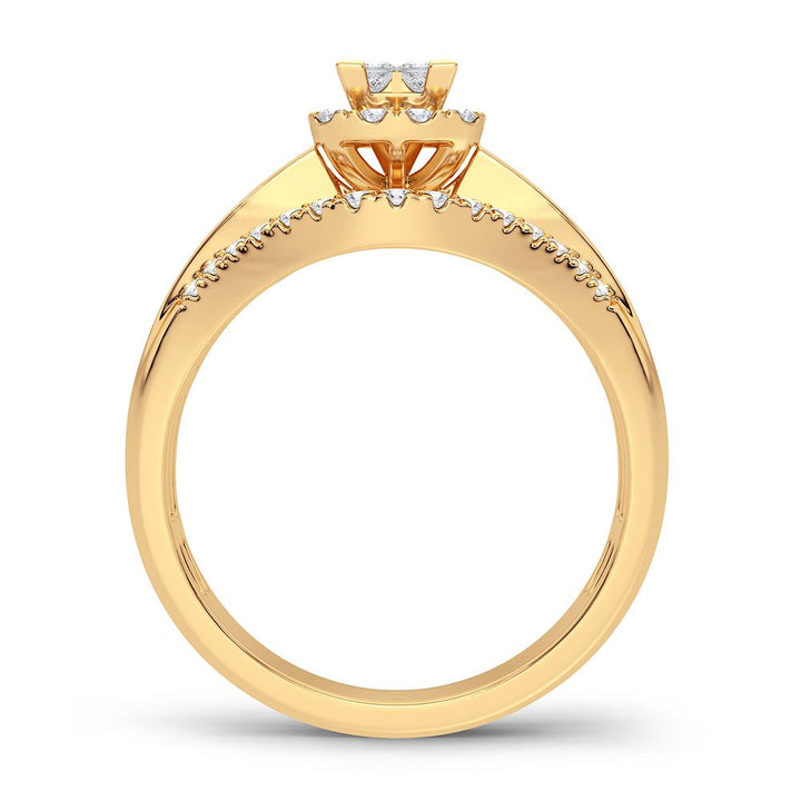 Brilliant 14k Yellow Gold 1CT Lab Diamond Womens Ring