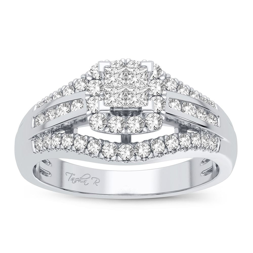 Sparkling 10k White Gold Lab Diamond Engagement Ring (0.50CT)