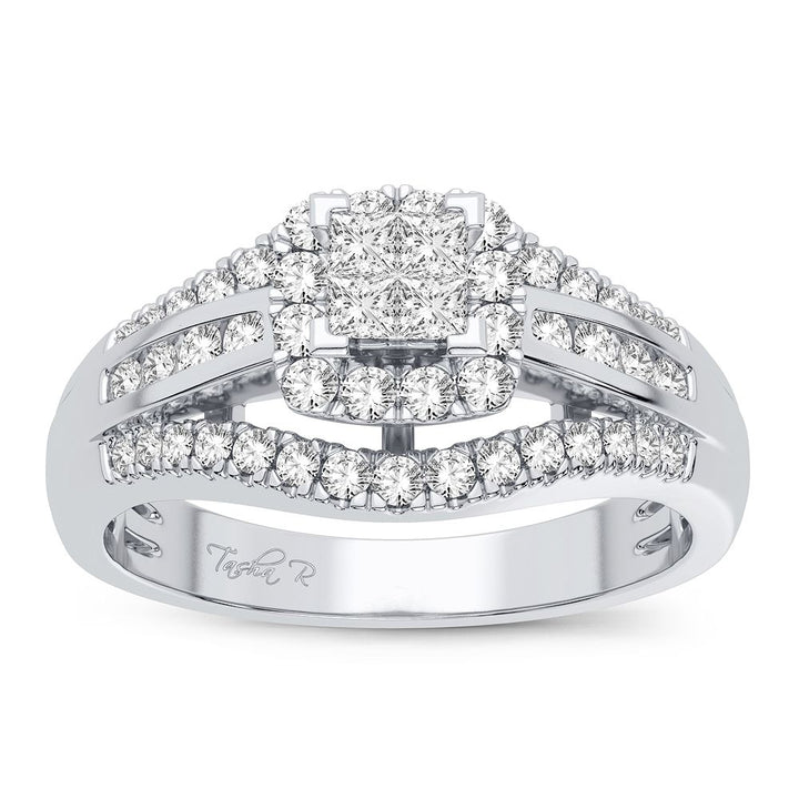Sparkling 10k White Gold Lab Diamond Engagement Ring (0.50CT)