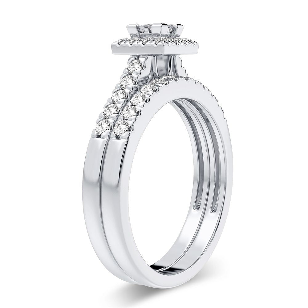 Elegant 10k White Gold 0.50CT Lab Diamond Engagement Ring
