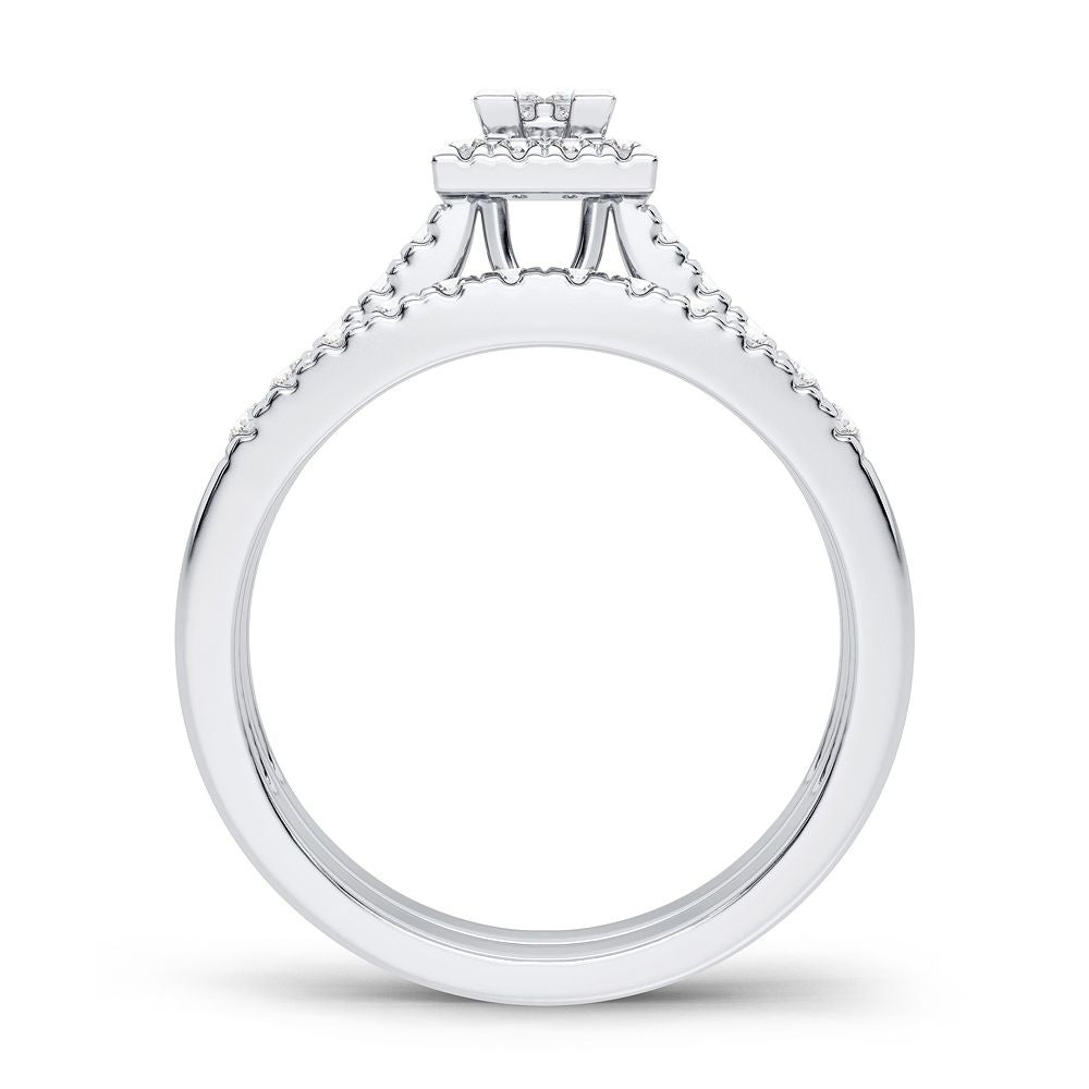 Elegant 10k White Gold 0.50CT Lab Diamond Engagement Ring