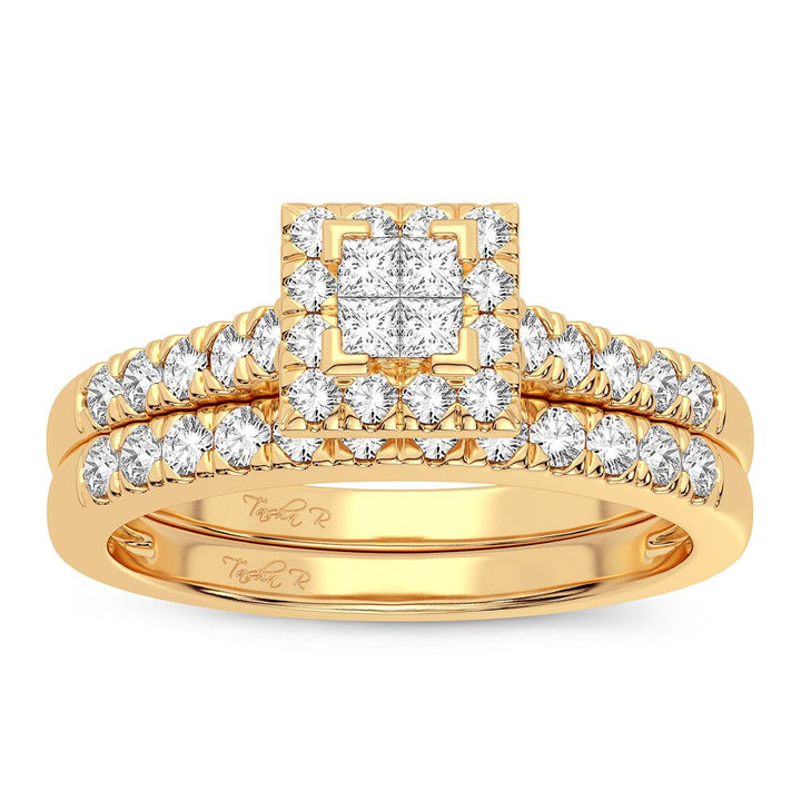 14K Yellow Gold Lab Diamond Bridal Ring - 0.50CT Elegance