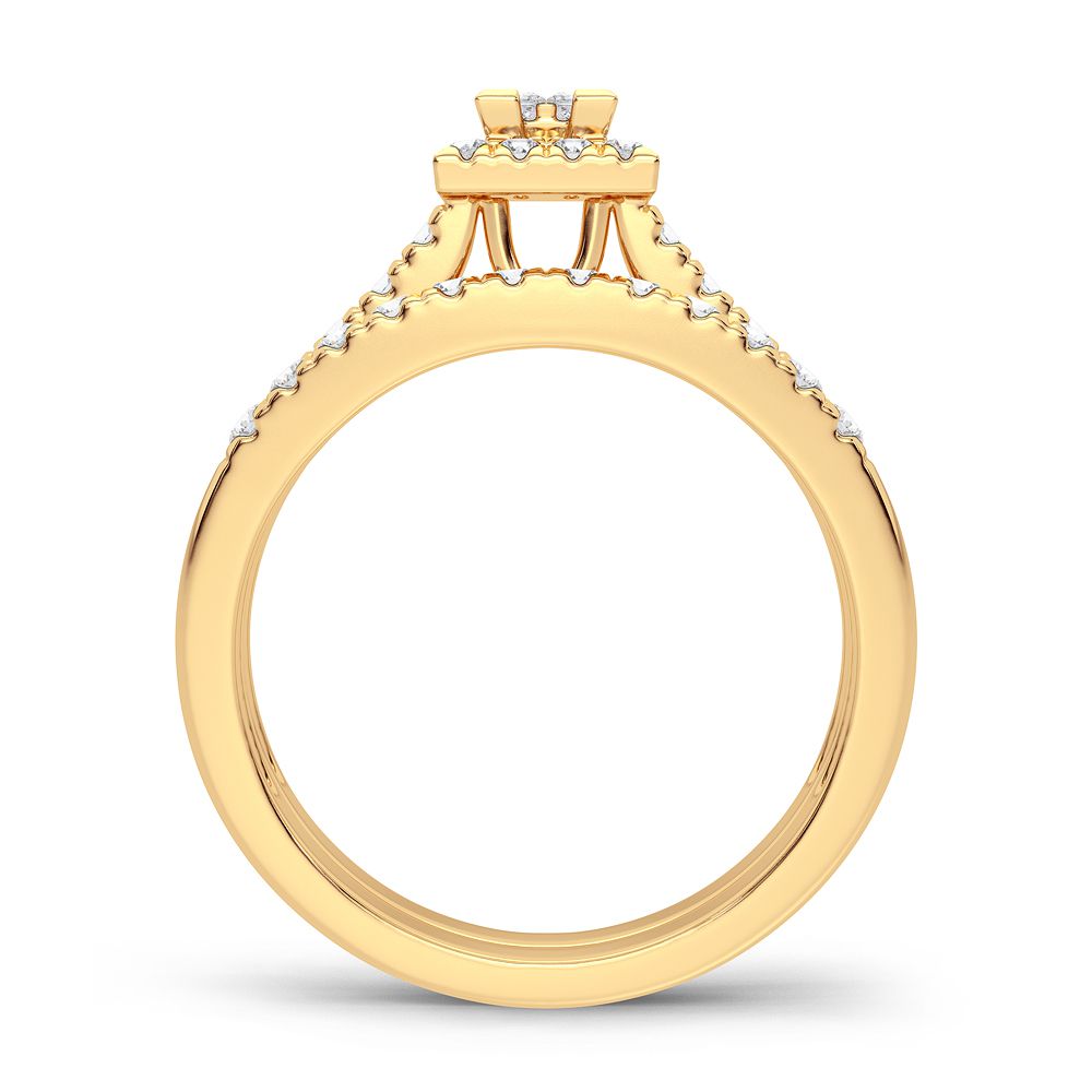 14K Yellow Gold Lab Diamond Bridal Ring - 0.50CT Elegance