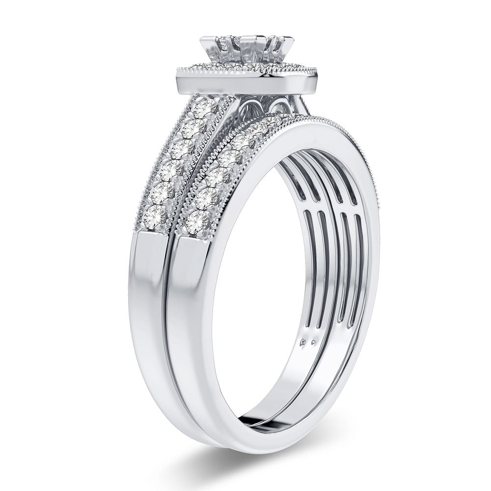 Elegant 14k White Gold 0.50CT Lab Diamond Engagement Ring