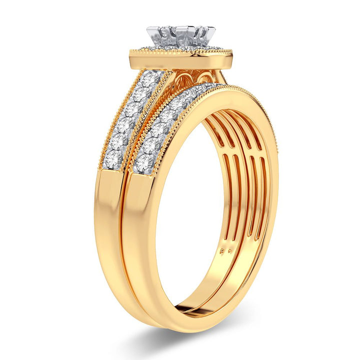 Brilliant 14K Yellow Gold Lab Diamond Bridal Ring 0.50CT