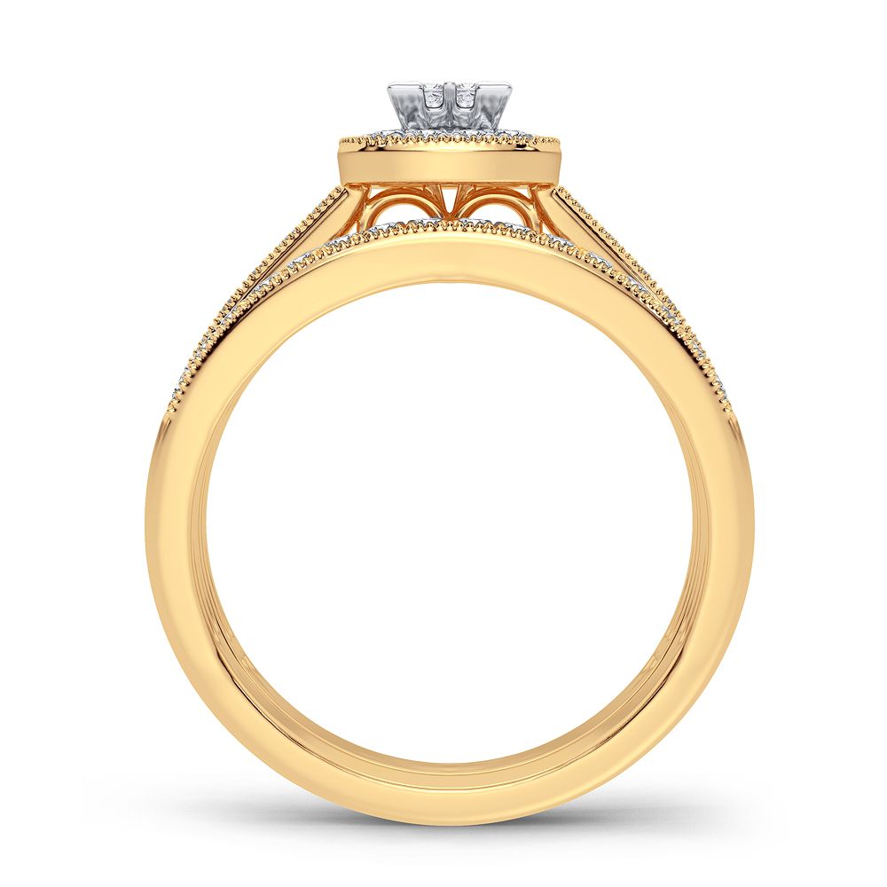 Brilliant 14K Yellow Gold Lab Diamond Bridal Ring 0.50CT