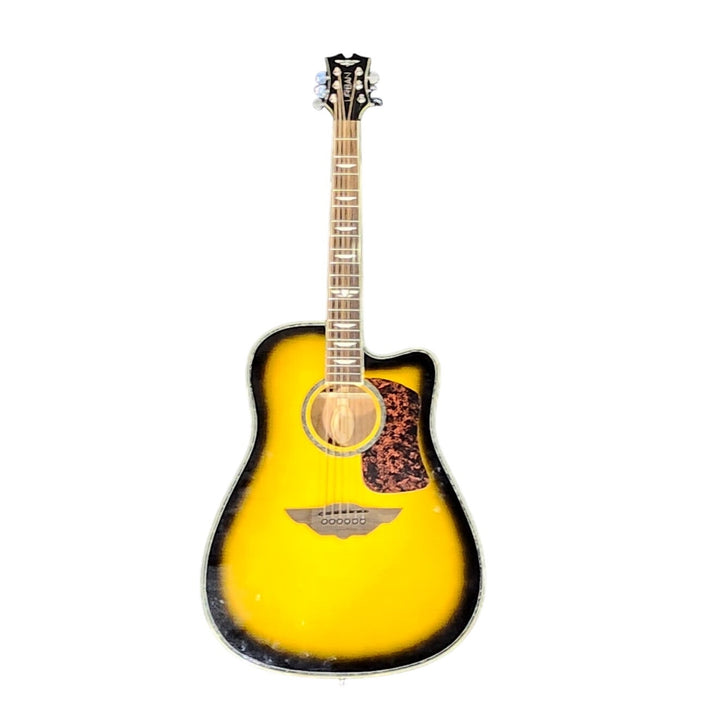 Urban Acoustic-Electric Sunburst Cutaway Guitar with Unique Inlays