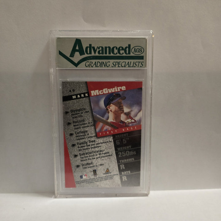 1998 Pinnacle Inside Mark McGwire #40 Advanced Grading Graded 9-Mint