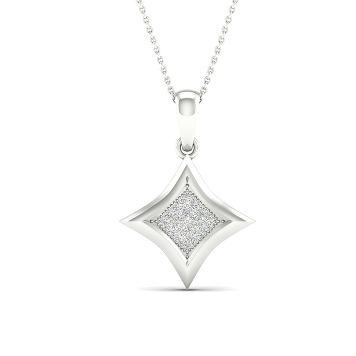 Delicate 10k White Gold 0.05CT Lab Diamond Pendant