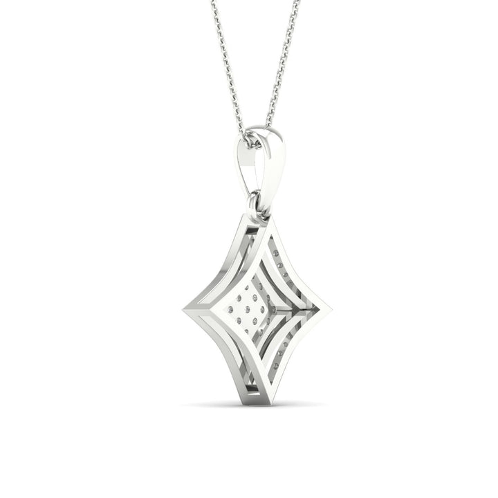 Delicate 10k White Gold 0.05CT Lab Diamond Pendant