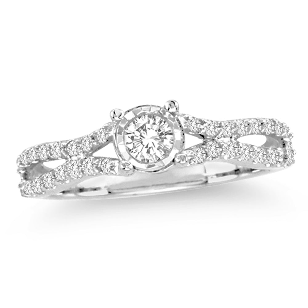 Timeless 14k White Gold Lab Diamond Engagement Ring (0.50 CT)