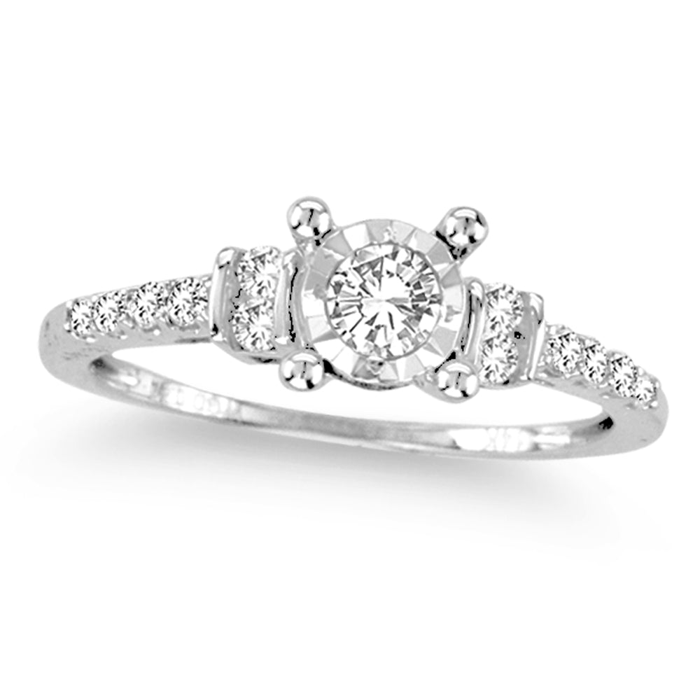 Timeless 14k White Gold Lab Diamond Engagement Ring (0.50 CT)