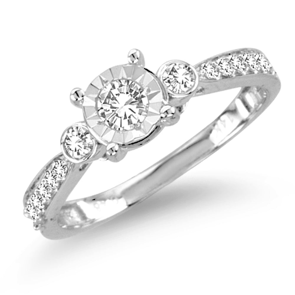 Timeless 14k White Gold Lab Diamond Engagement Ring (0.50 CT)