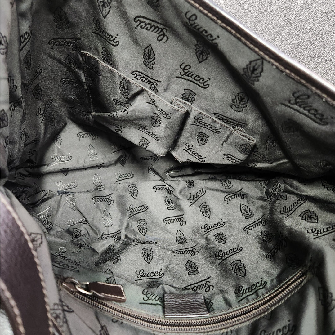 Gucci Brown Guccissima Leather Messenger Bag/Crossbody bag Embossed GG Monogram