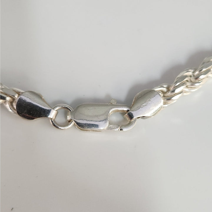 Heavy solid 925 Sterling Silver Byzantine Rope Chain Necklace 24" 4.9mm 66g