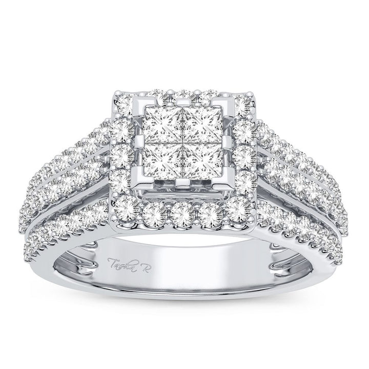 Brilliant 14k White Gold 1CT Lab Diamond Engagement Ring