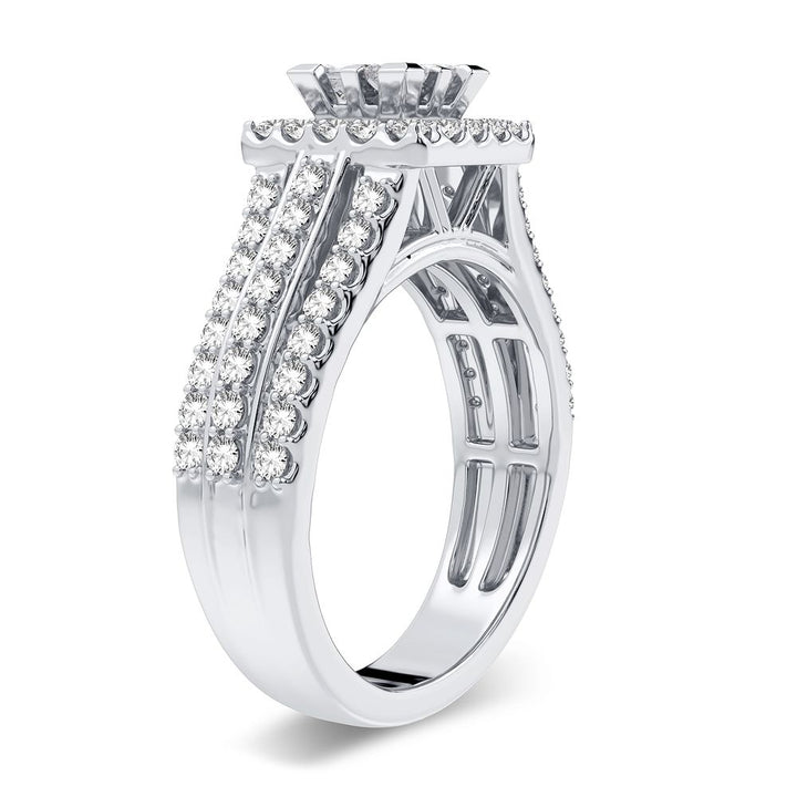 Brilliant 14k White Gold 1CT Lab Diamond Engagement Ring