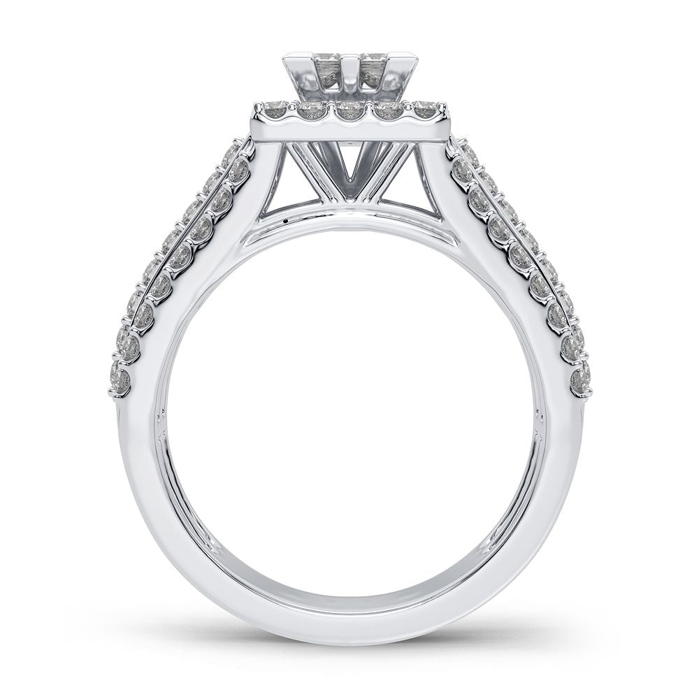 Brilliant 14k White Gold 1CT Lab Diamond Engagement Ring