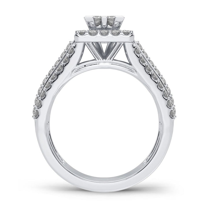 Brilliant 14k White Gold 1CT Lab Diamond Engagement Ring