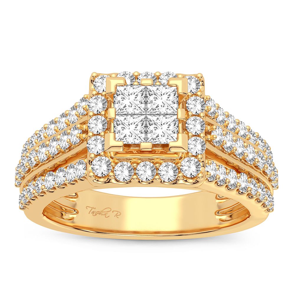 Brilliant 14K Yellow Gold 1CT Lab Diamond Engagement Ring