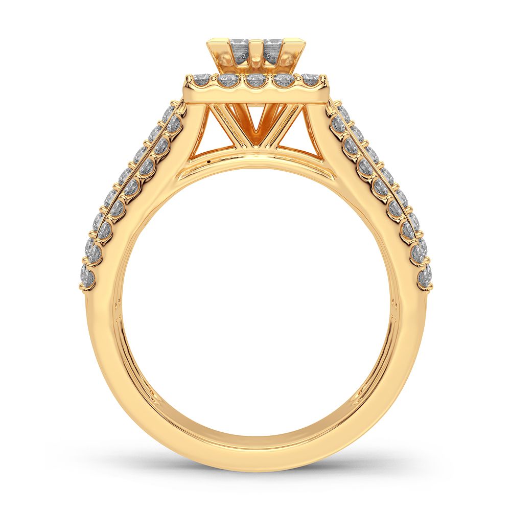Brilliant 14K Yellow Gold 1CT Lab Diamond Engagement Ring
