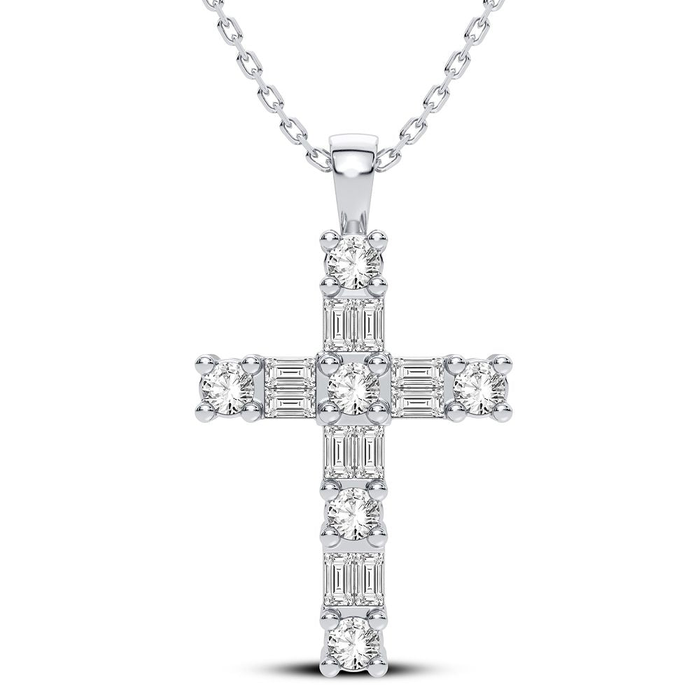 Luminous 14k White Gold 0.50CT Diamond Womens Pendant