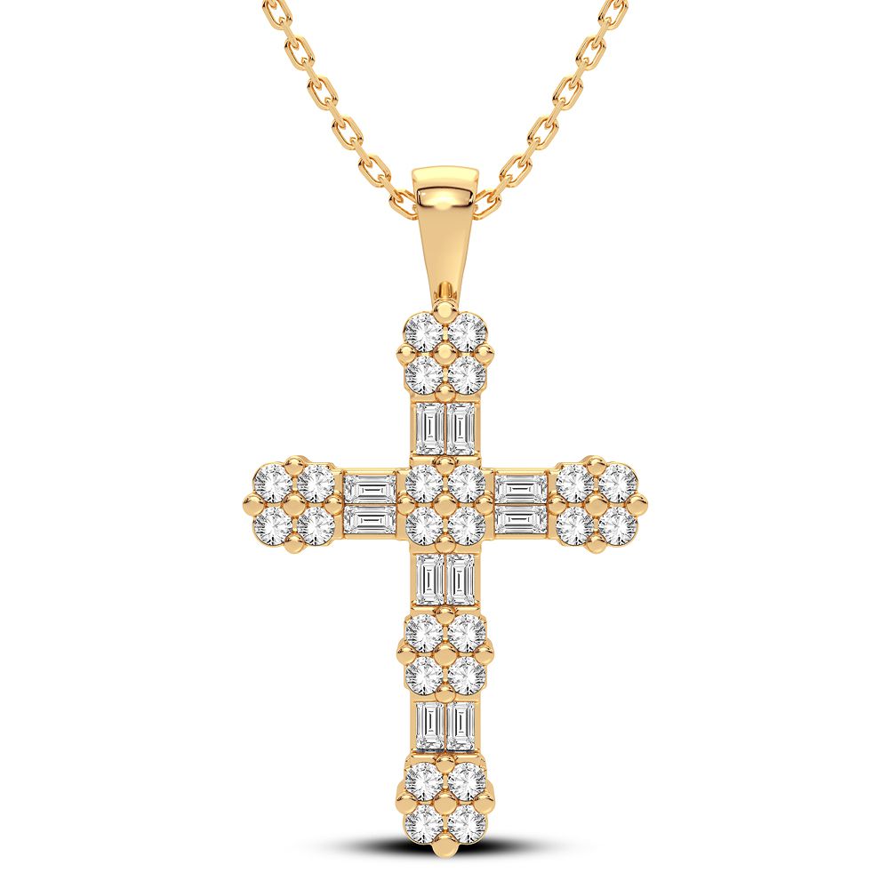 Celestial 14K Diamond Religious Pendant in Yellow Gold