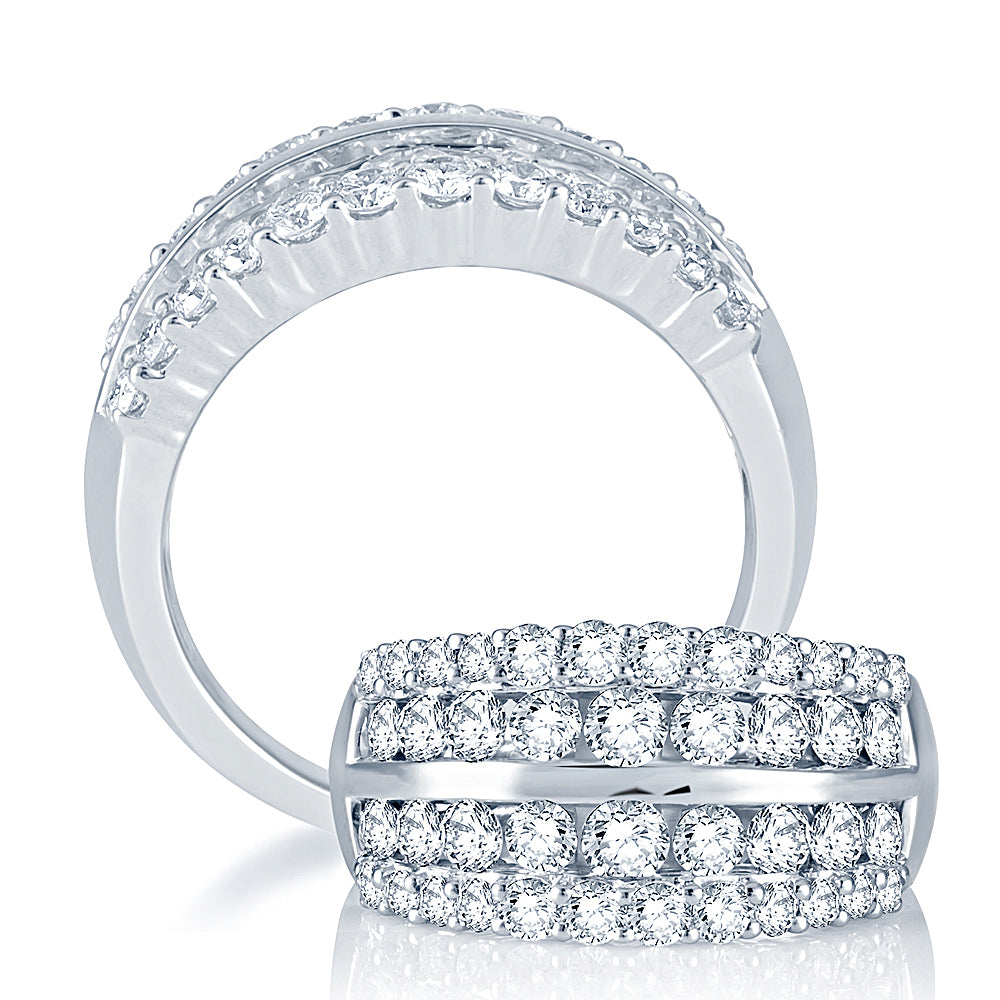 14k White Gold 2CT Lab Diamond Womens Anniversary Band