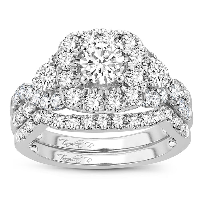 14K White Gold 2CT Lab Diamond Bridal Engagement Ring