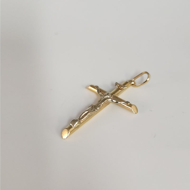 14k Yellow Gold Crucifix Cross Religious Jesus Pendant
