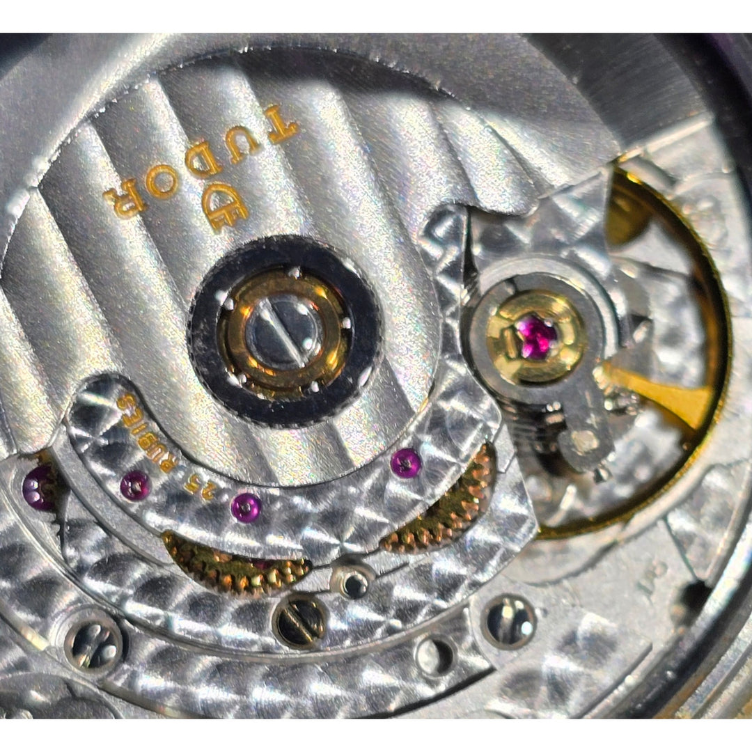 Vintage Tudor Prince Oysterdate 72033 18K Gold Bezel Diamond Dial Circa 1995