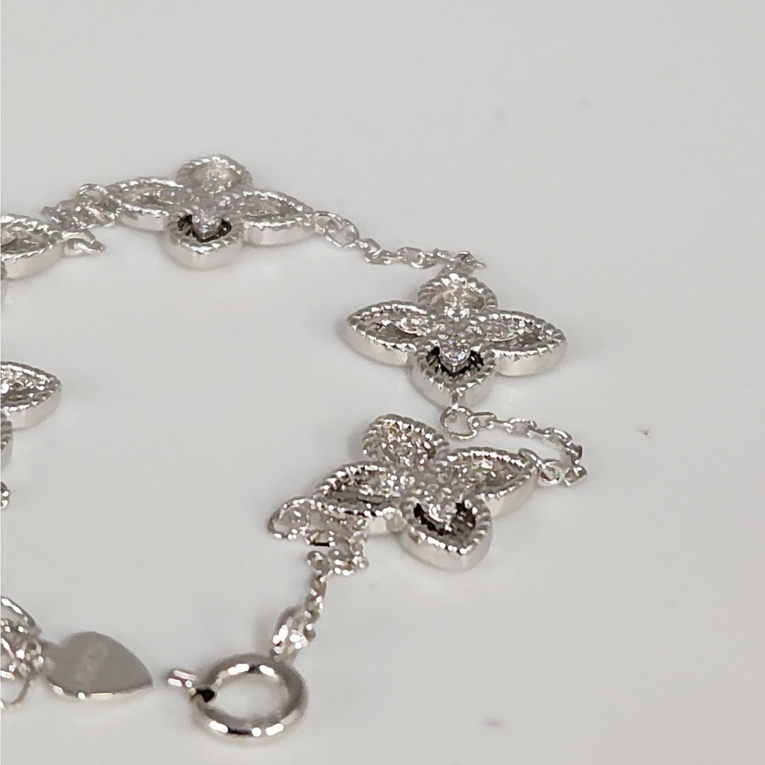 Elegant 925 Sterling Silver butterfly's bracelet 7.5"