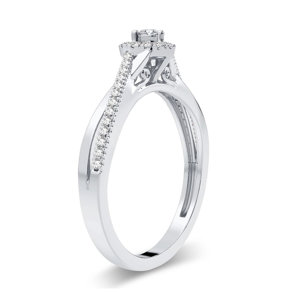 14K White Gold 0.20CT Diamond Solitaire Ring