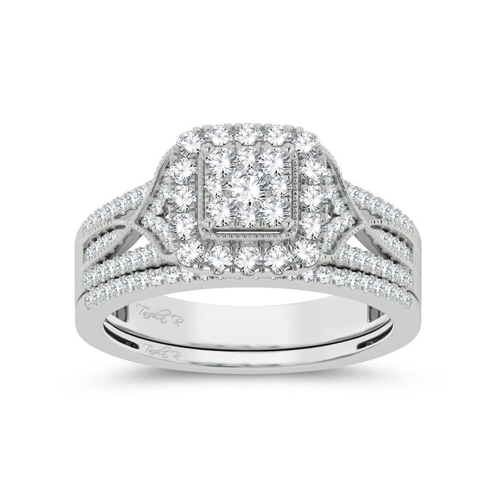 14k White Gold 0.78ct Lab Diamond Bridal Ring Set