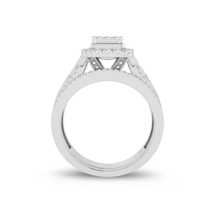 14k White Gold 0.78ct Lab Diamond Bridal Ring Set