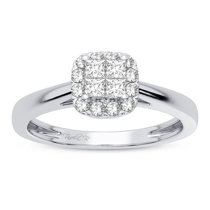 10k White Gold Lab Diamond Womens Engagement Ring (0.25CT)