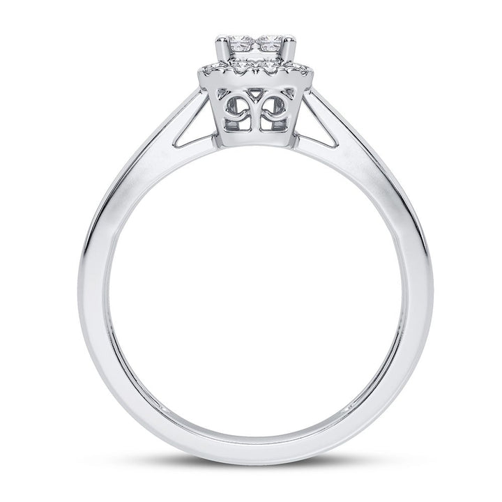 Timeless 14k White Gold Lab Diamond Womens Engagement Ring