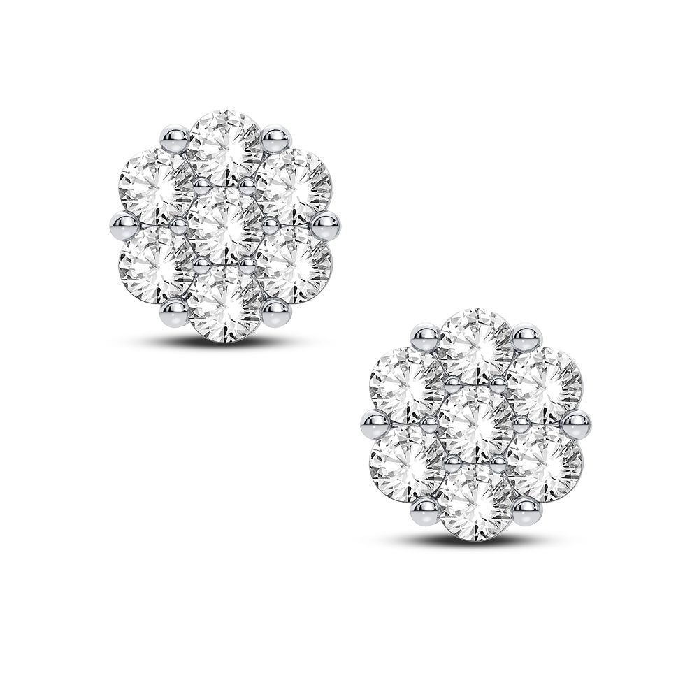 Luminous 14k Yellow Gold Lab Diamond Flower Earrings