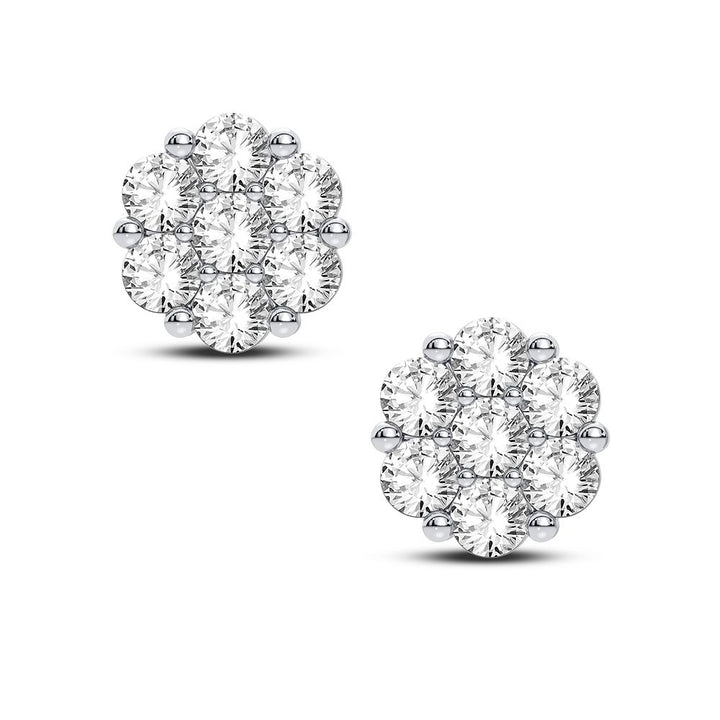 Luminous 14k Yellow Gold Lab Diamond Flower Earrings