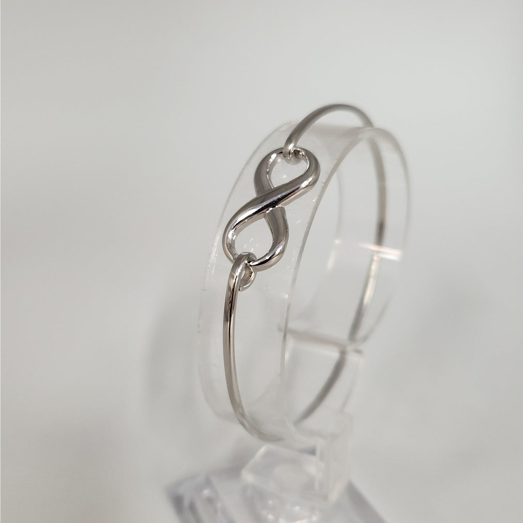 925 Sterling Silver Infinity Bangle Bracelet