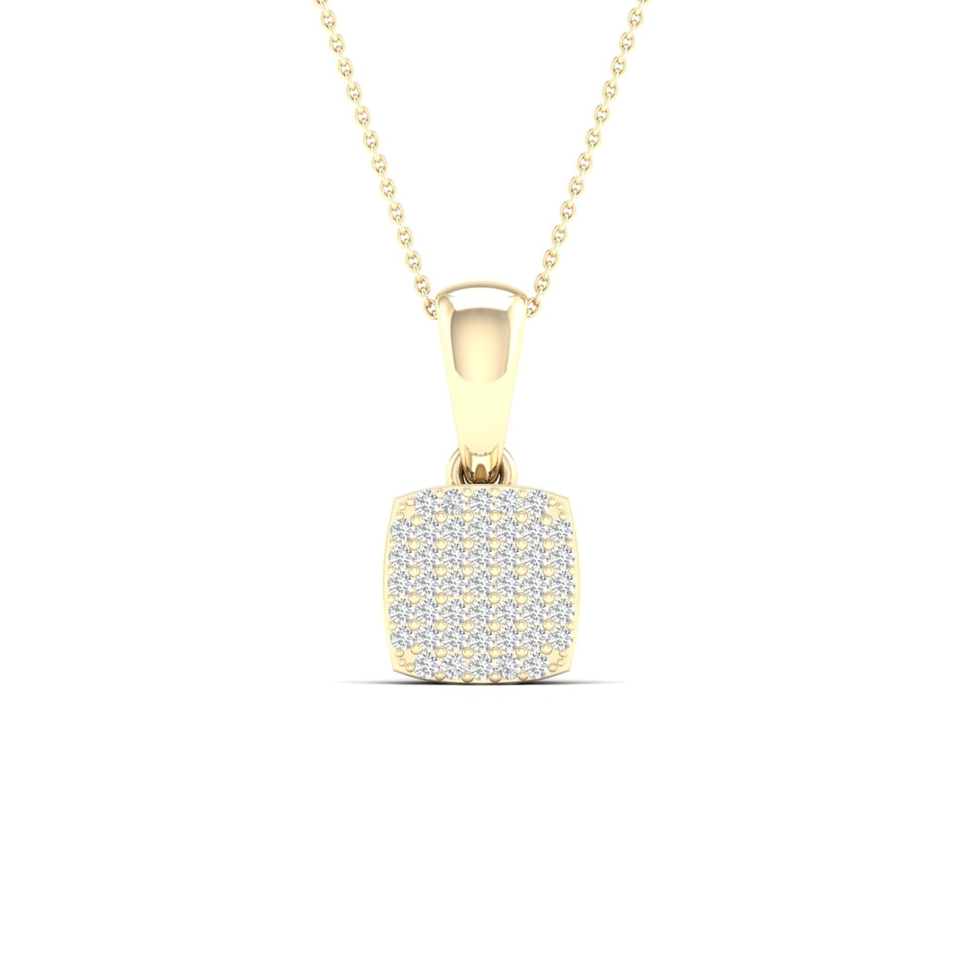 Delicate 10k Yellow Gold 0.12CT Lab Diamond Pendant Charm