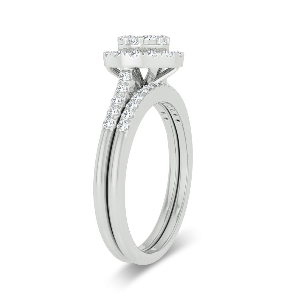 Timeless 14k White Gold Lab Diamond Bridal Ring (0.50ct)