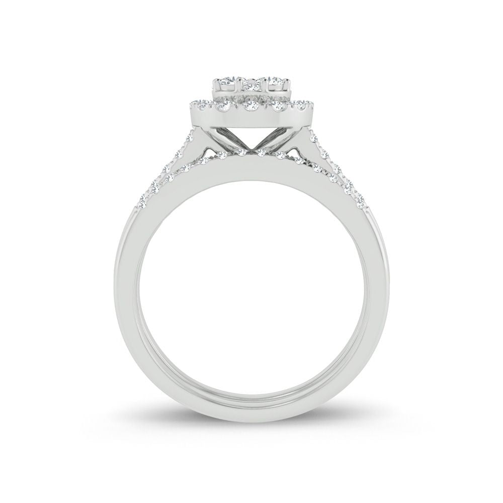 Timeless 14k White Gold Lab Diamond Bridal Ring (0.50ct)