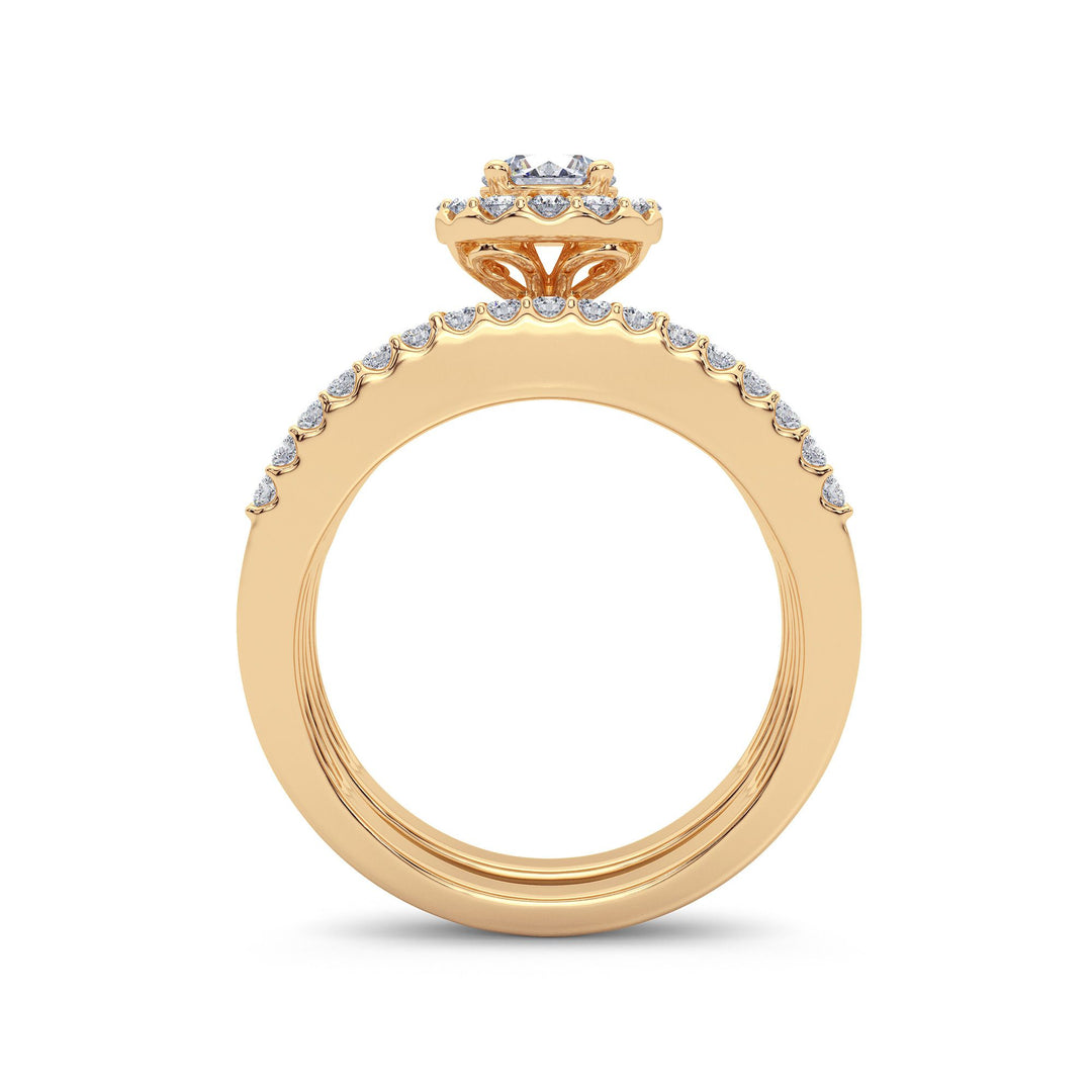 14K Yellow Gold 2CT Lab Diamond Bridal Engagement Ring