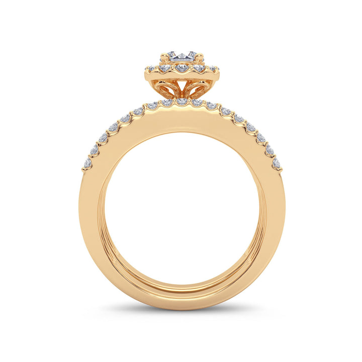 14K Yellow Gold 2CT Lab Diamond Bridal Engagement Ring
