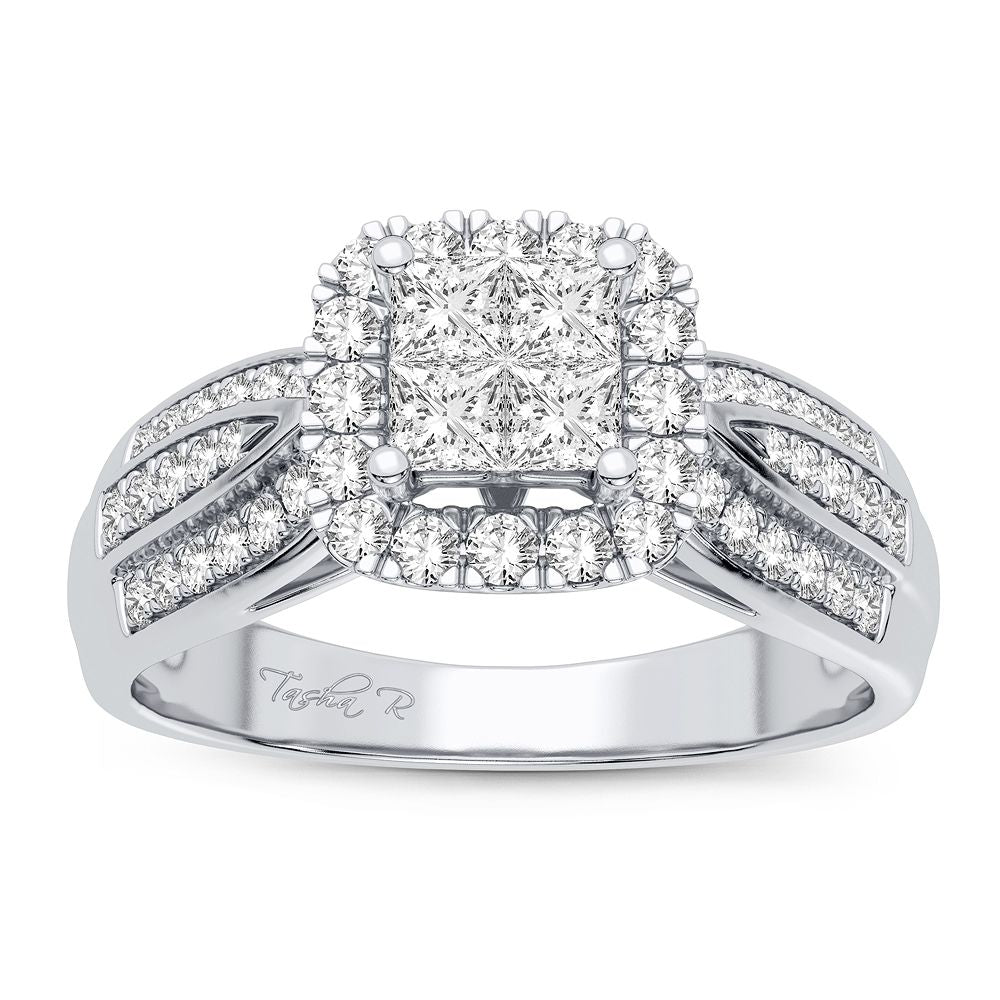14k White Gold 0.50CT Lab Diamond Womens Engagement Ring