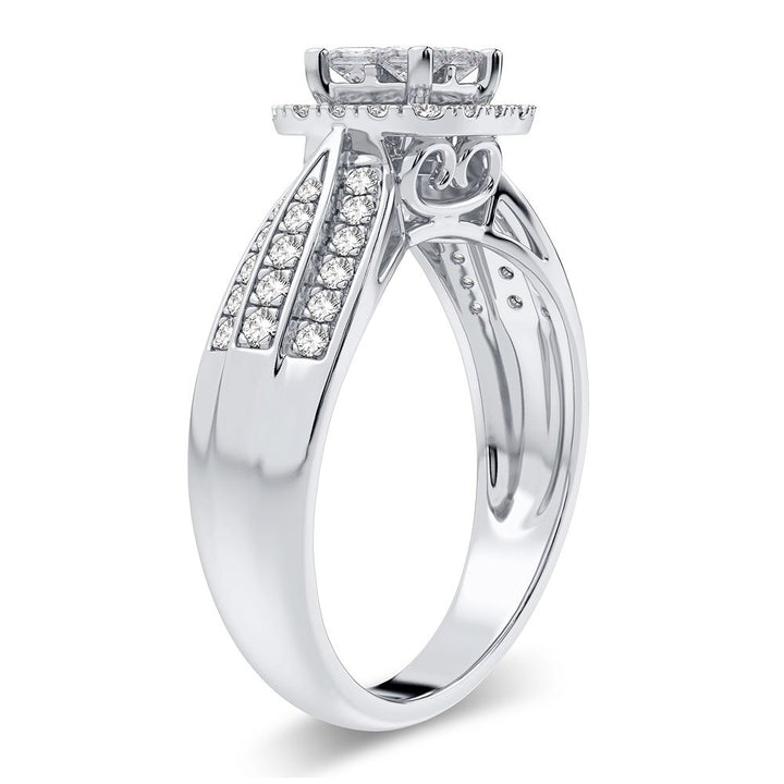 14k White Gold 0.50CT Lab Diamond Womens Engagement Ring